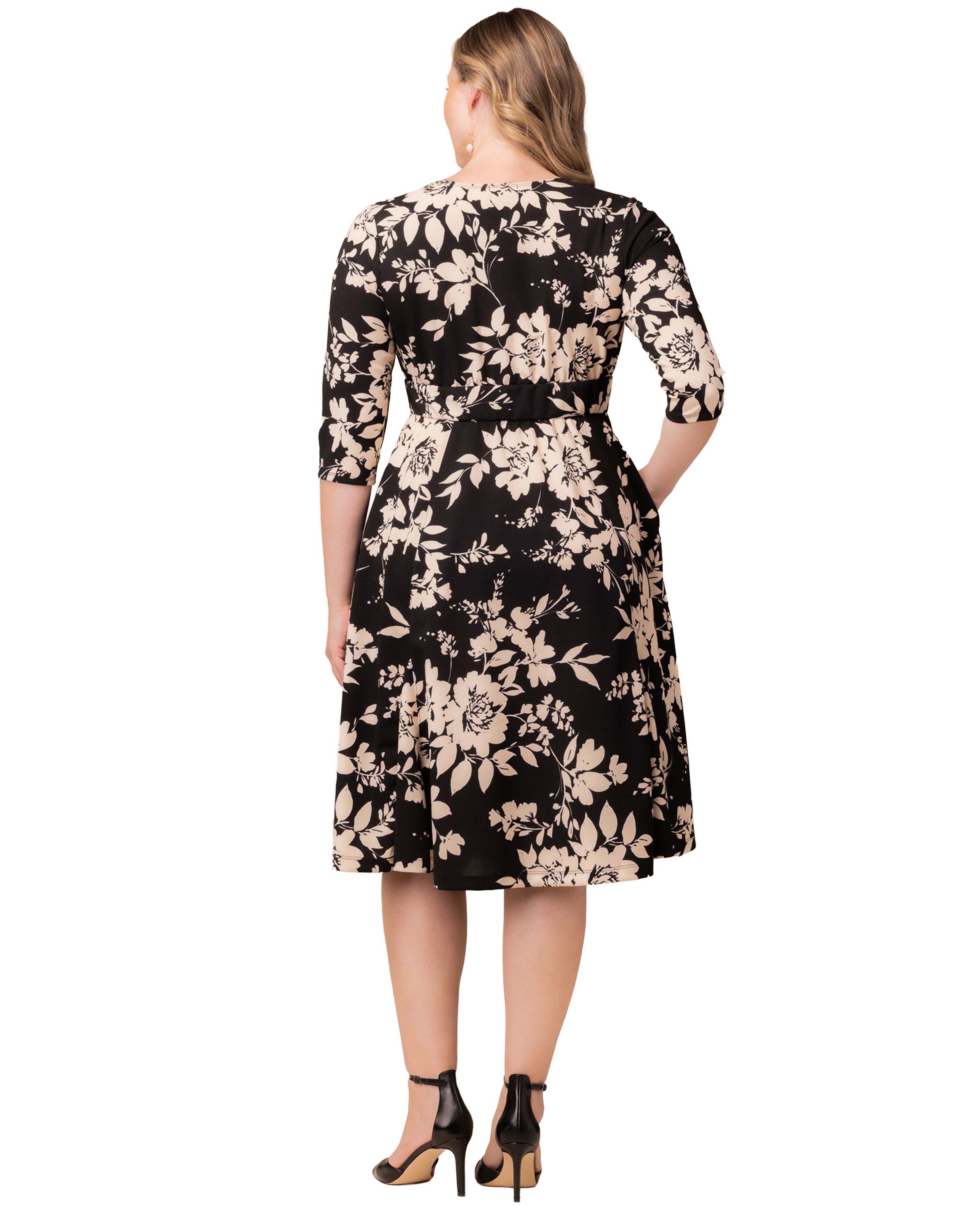 Royal Sweetheart Cocktail Dress, VINTAGE IVORY FLORALS / Black, alternate image number 1