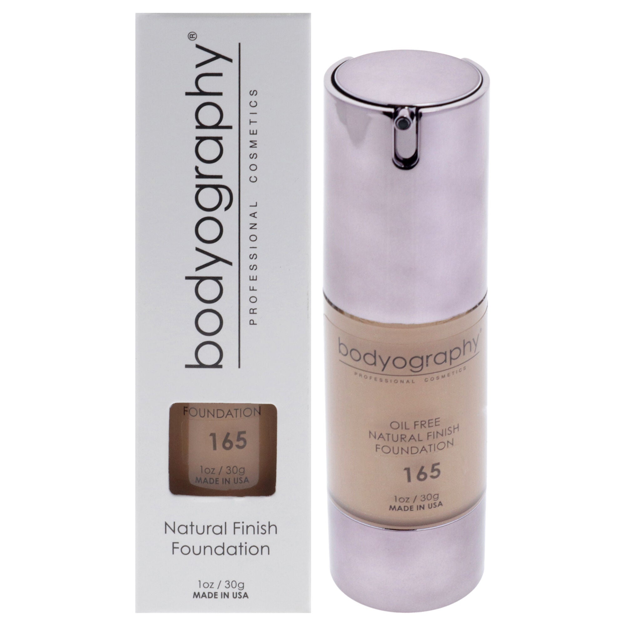 Natural Finish Foundation - 165 Medium Warm by Bodyography for Women - 1 oz Foundation, See Description, hi-res image number 0