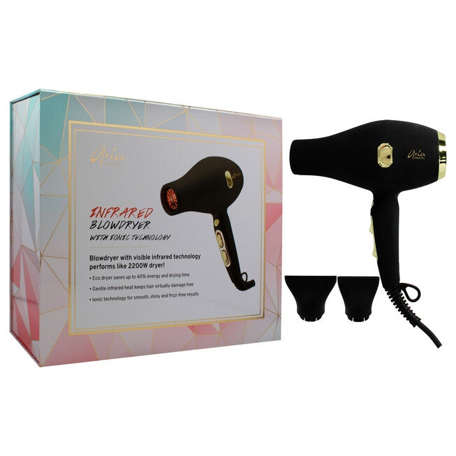 Infrared Blowdryer With Ionic Technology - Black by Aria Beauty for Women - 1 Pc Hair Dryer, See Description, alternate image number null