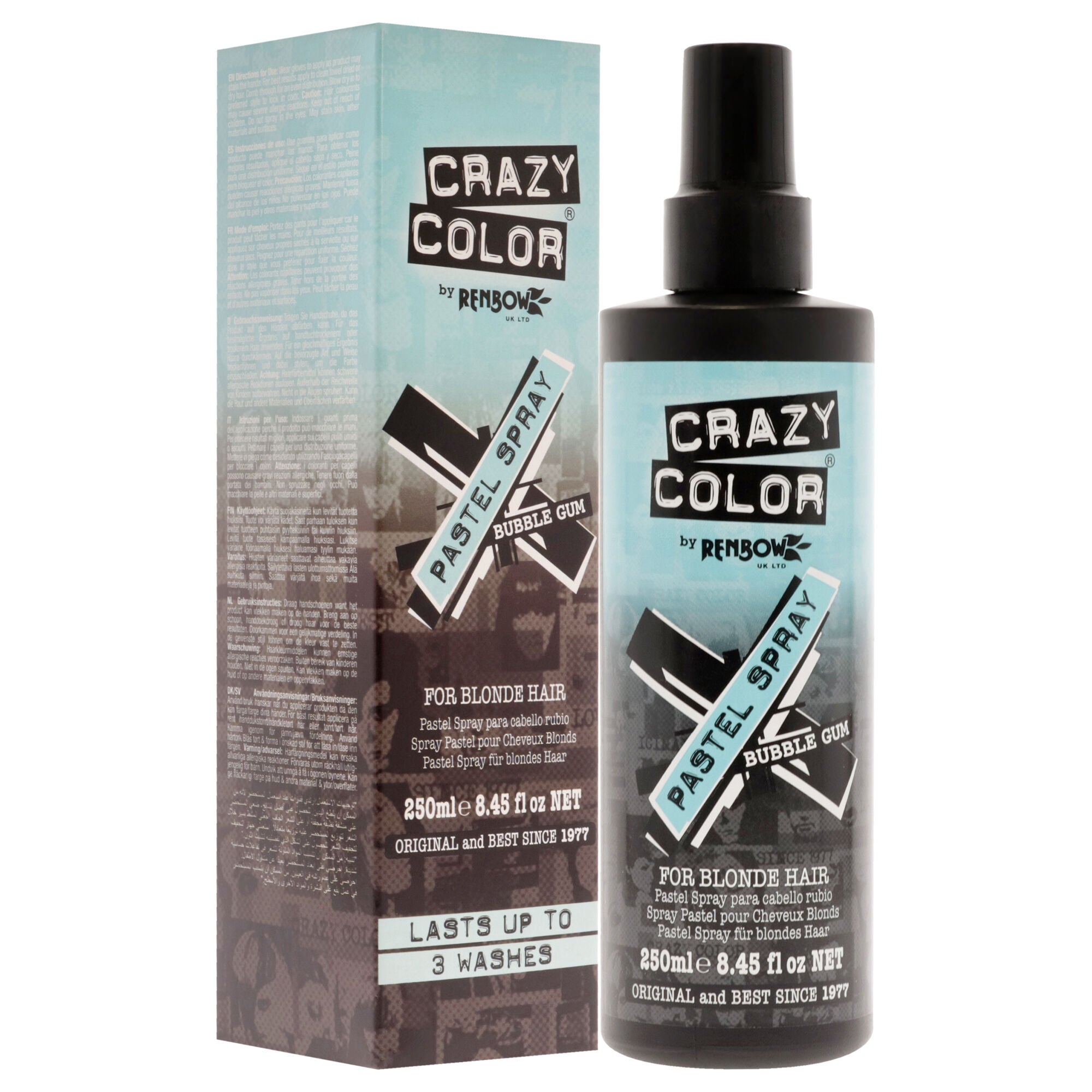 Pastel Spray - Bubble Gum by Crazy Color for Women - 8.45 oz Hair Spray, See Description, alternate image number 2