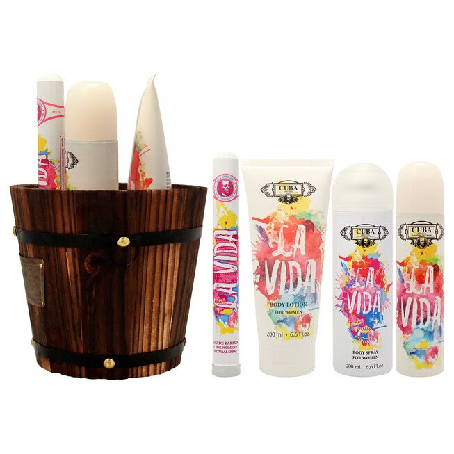 Cuba La Vida by Cuba for Women - 4 Pc Gift Set 3.3oz EDP Spray, 1.17oz EDP Spray, 6.6oz Body Spray, 6.6oz Body Lotion, See Description, alternate image number 3