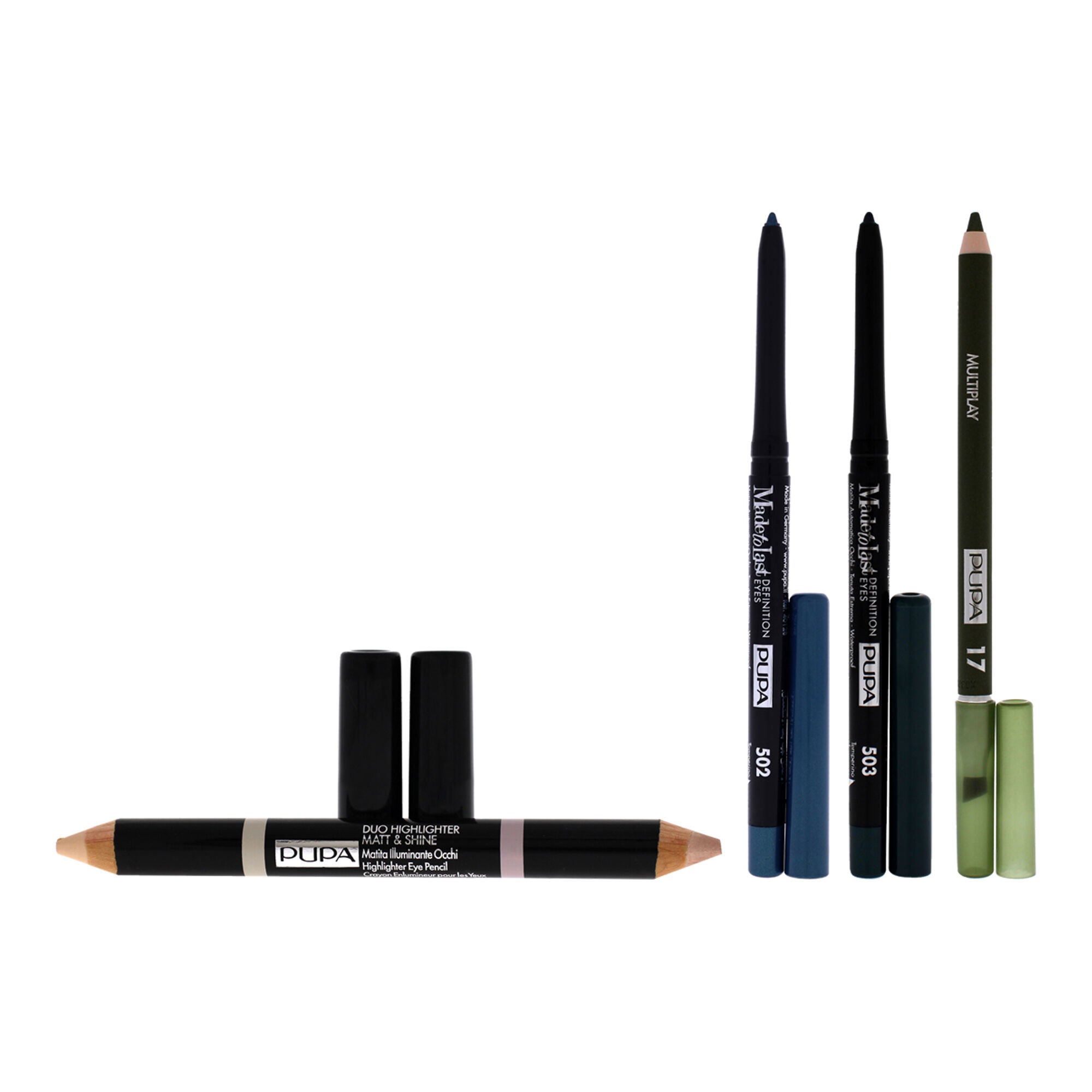 Made To Last Definition Eyes and Duo Highlighter Matt and Shine With Multiplay Eye Pencil Kit by Pupa Milano for Women - 4 Pc Kit, See Description, hi-res image number 0