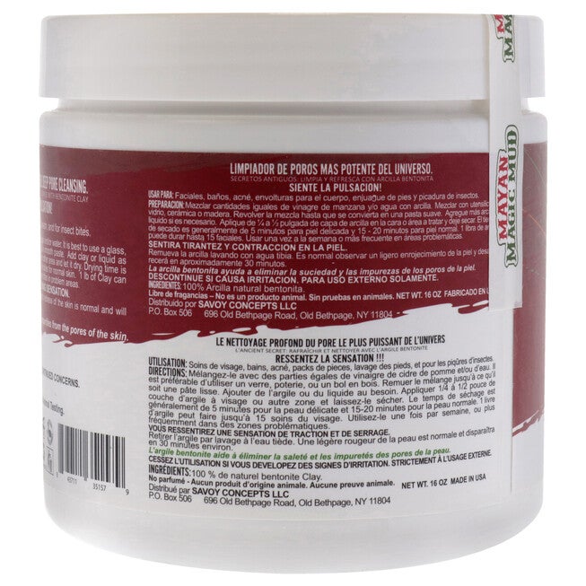Powerful Deep Pore Cleansing Bentonite Clay by Mayan Magic Mud for Unisex - 16 oz Cleanser, See Description, alternate image number 1