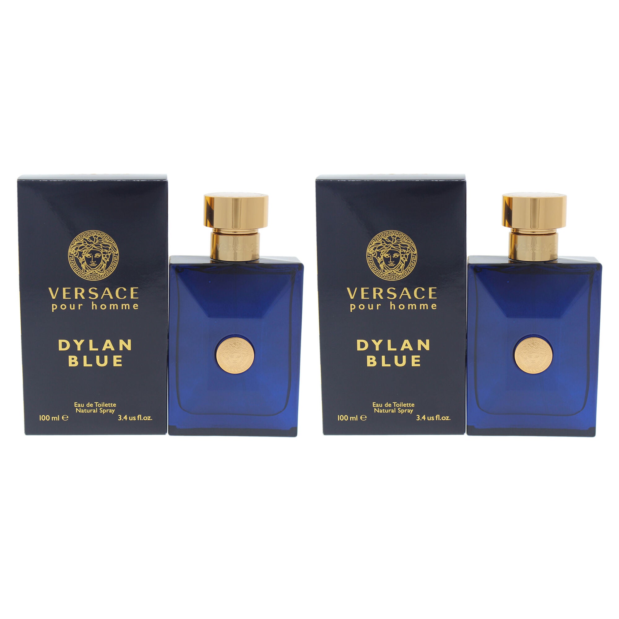 Dylan Blue by Versace for Men - 3.4 oz EDT Spray - Pack of 2, Clear, hi-res image number 0