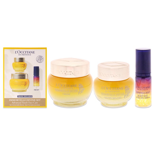 Immortelle Divine Set - Advance Youth Face Care by LOccitane for Unisex - 3 Pc 0.5oz Eye Balm, 1.7oz Cream, 0.16oz Oil-In-Serum, , alternate image number 5