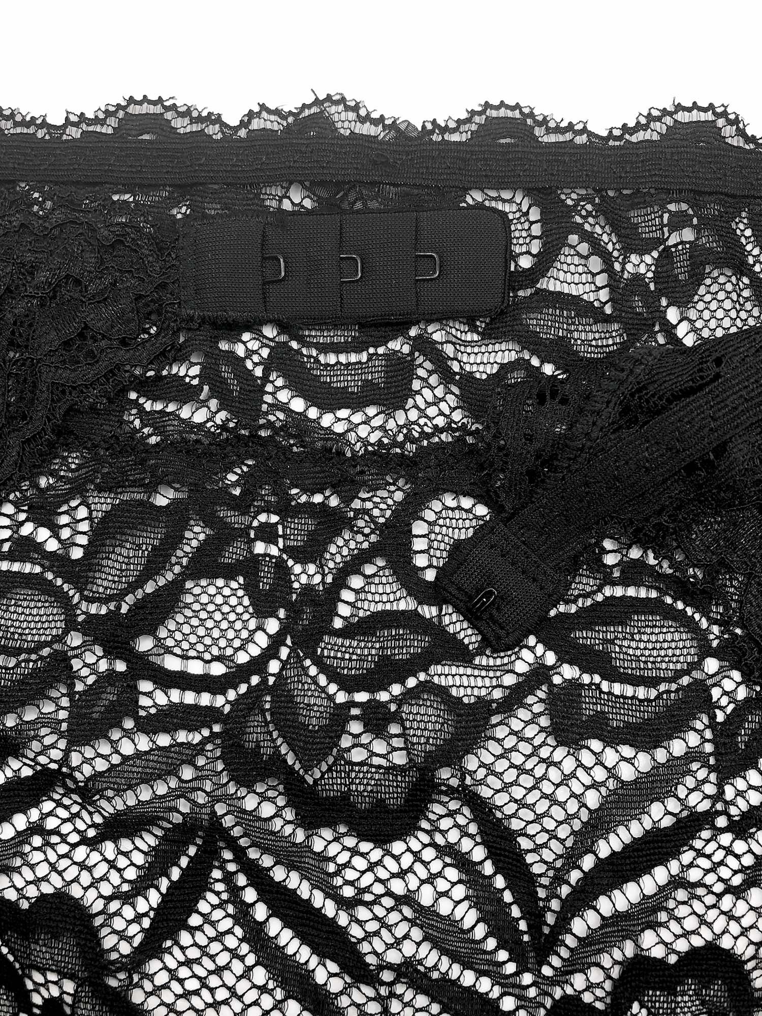 Nickel Free Lace Garter Belt, Black, alternate image number 1