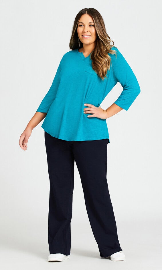 Pima Bootleg Legging Navy - average, Blue, hi-res image number 0