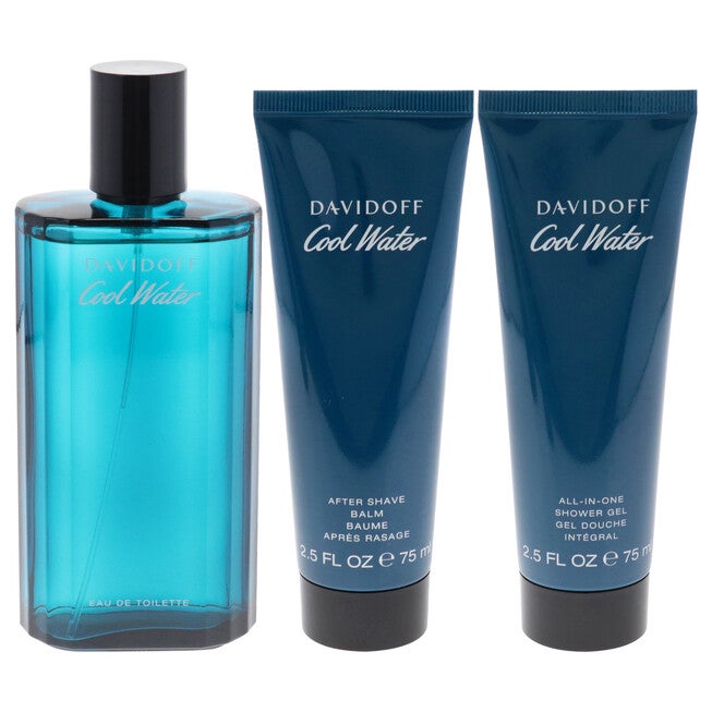 Cool Water by Davidoff for Men - 3 Pc Gift Set 4.2oz EDT Spray, 2.5oz Shower Gel, 2.5oz After Shave Balm, NA, alternate image number null