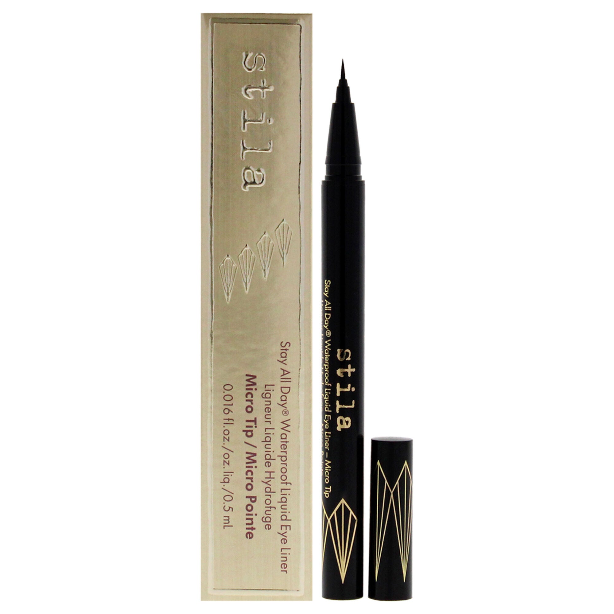 Stay All Day Waterproof Liquid Eye Liner Micro Tip - Intense Black by Stila for Women - 0.016 oz Eyeliner, See Description, hi-res image number 0