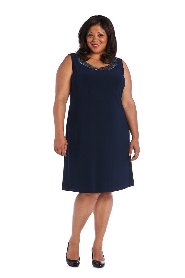 Dress and Jacket Set with Sheer Sleeves and Embellished Edges, , alternate image number null