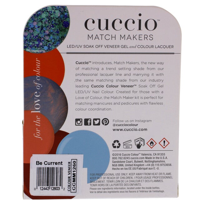 Match Makers Set - Be Current by Cuccio Colour for Women - 2 Pc 0.44oz Veneer Soak Of Gel Nail Polish, 0.43oz Colour Nail Polish, See Description, alternate image number 1