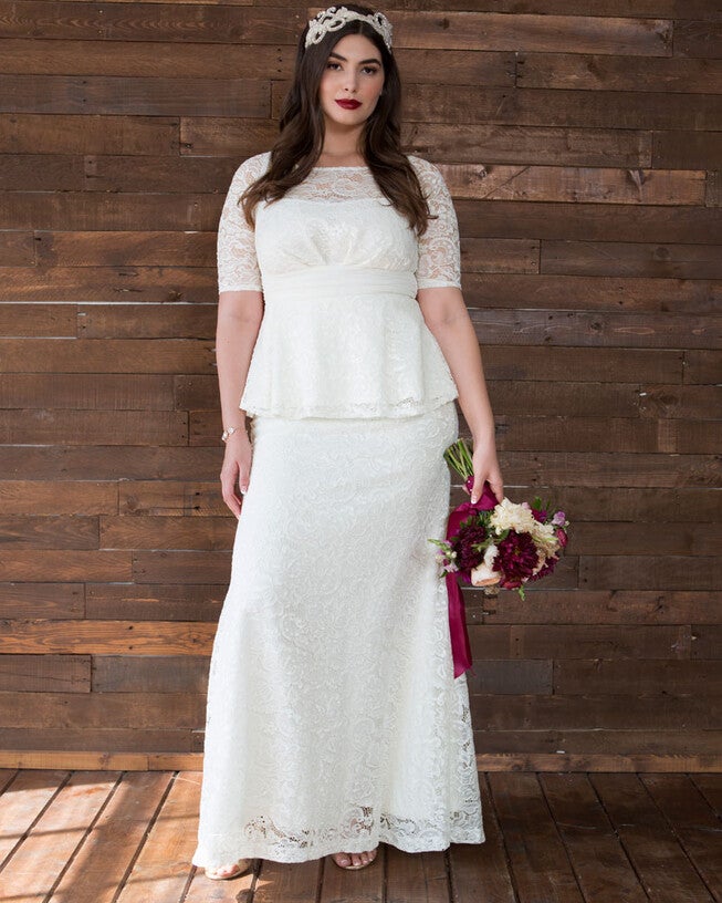 Poised Peplum Wedding Gown, , alternate image number null