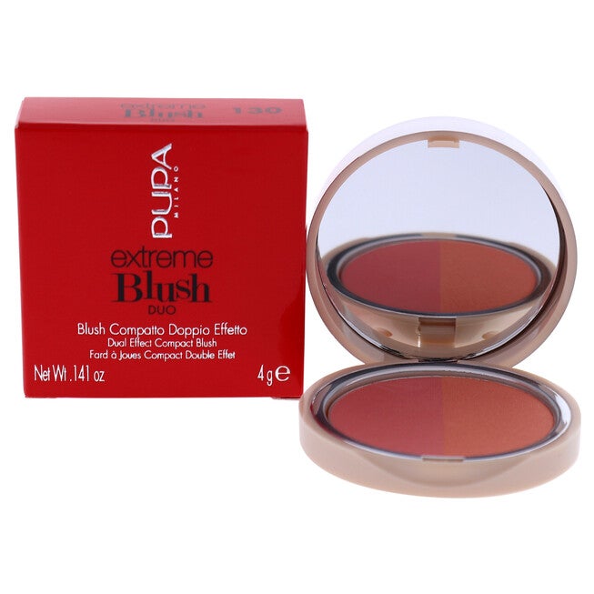 Extreme Blush Duo - 130 Matt Salmon - Radiant Peach by Pupa Milano for Women - 0.141 oz Blush, See Description, hi-res image number 0