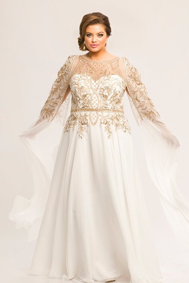 Bel Air Gown Long Chiffon Formal Gown, WhiteGold, hi-res image number null
