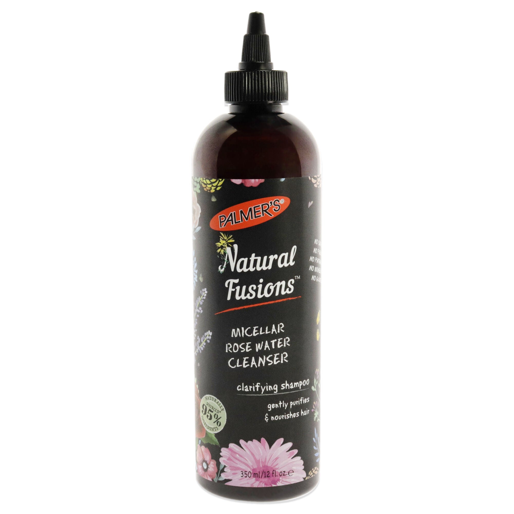 Natural Fusions Micellar Rose Water Cleanser Clarifying Shampoo by Palmers for Unisex - 12 oz Shampoo, See Description, hi-res image number 0