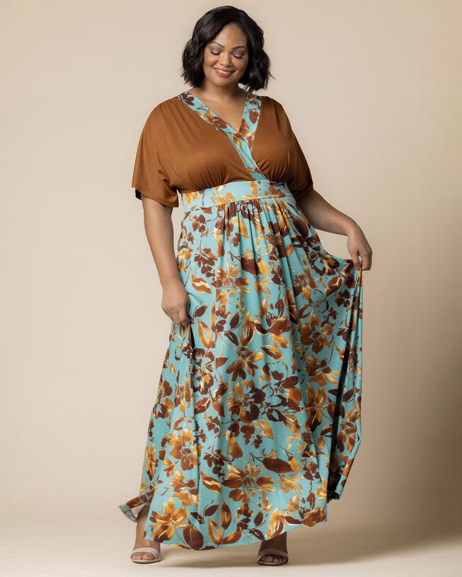 Naomi Maxi Dress, GOLDEN OASIS / Turquoise, alternate image number 4