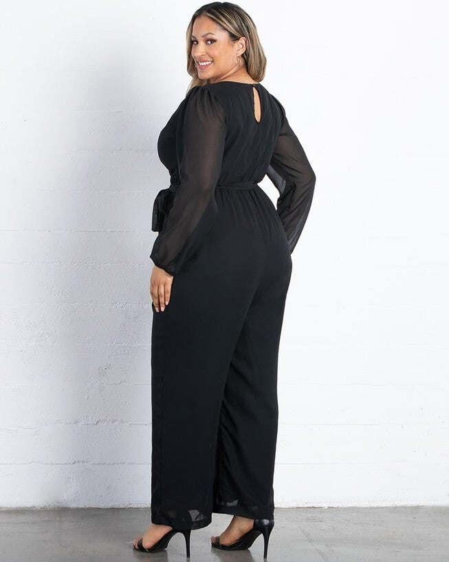 Celina Chiffon Jumpsuit, Black Noir, alternate image number null