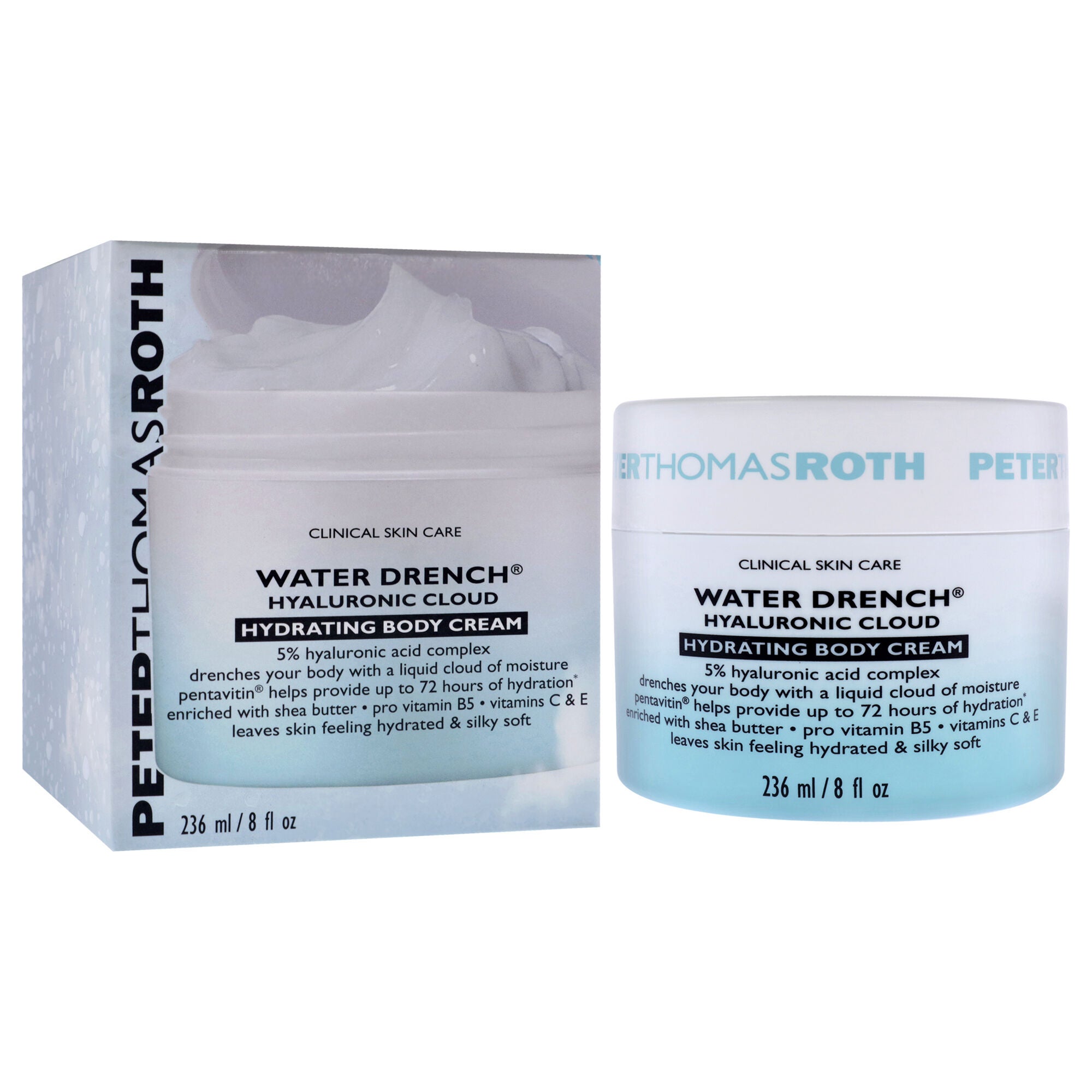 Water Drench Hyaluronic Cloud Hydrating Body Cream by Peter Thomas Roth for Unisex - 8 oz Body Cream, White, alternate image number 2