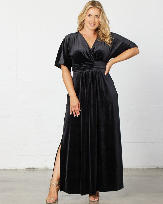 Verona Velvet Evening Gown, Onyx, alternate image number 2