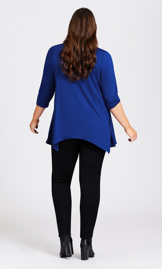 Caged 3/4 Sleeve Tunic - cobalt, , alternate image number 3