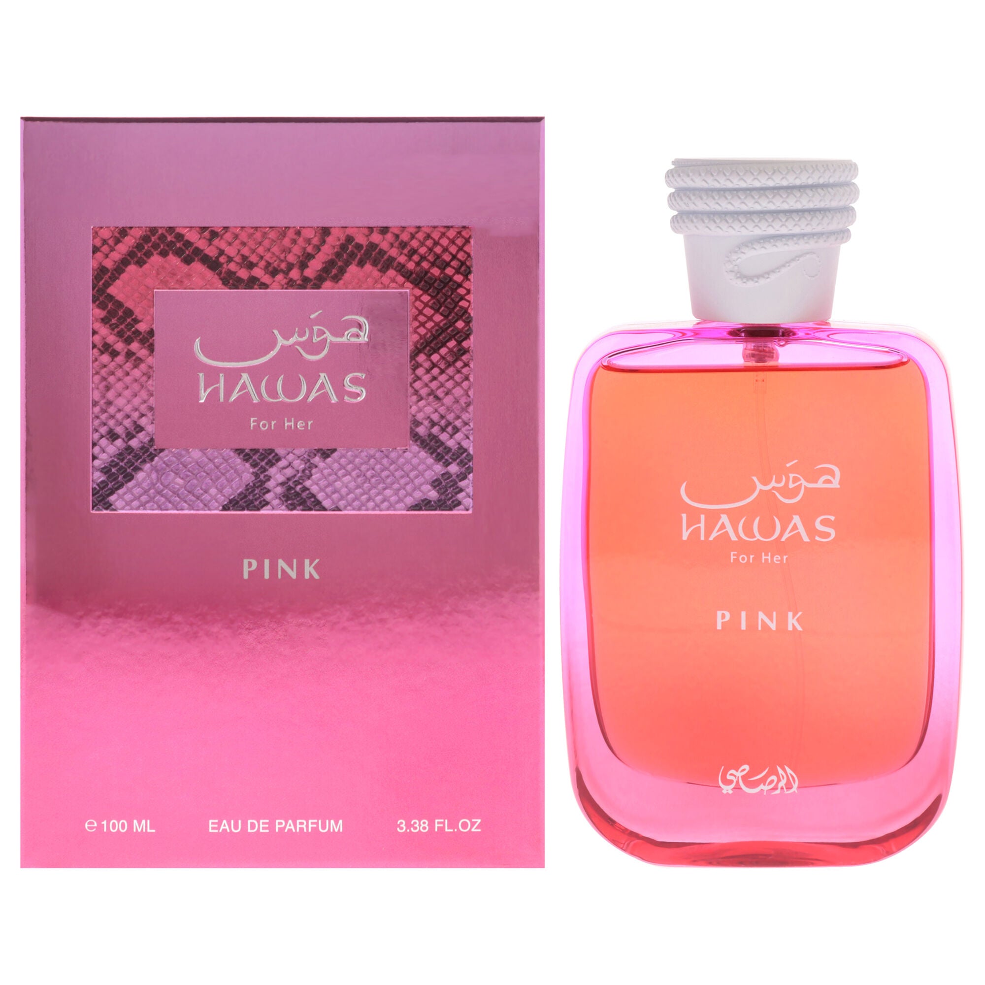 Hawas Collection - Hawas Pink by Rasasi for Women - 3.38 oz EDP Spray, Clear, hi-res image number 0