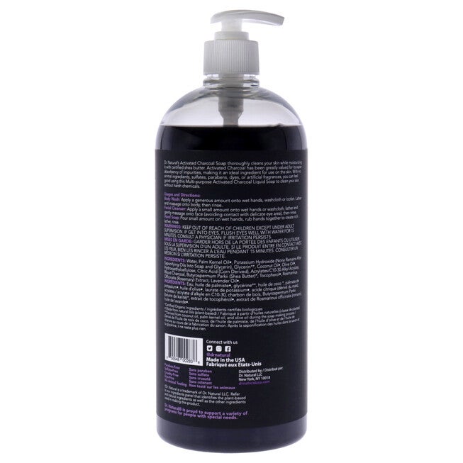 Activated Charcoal Liquid Soap - Lavender by Dr. Natural for Unisex - 32 oz Soap, See Description, alternate image number 1
