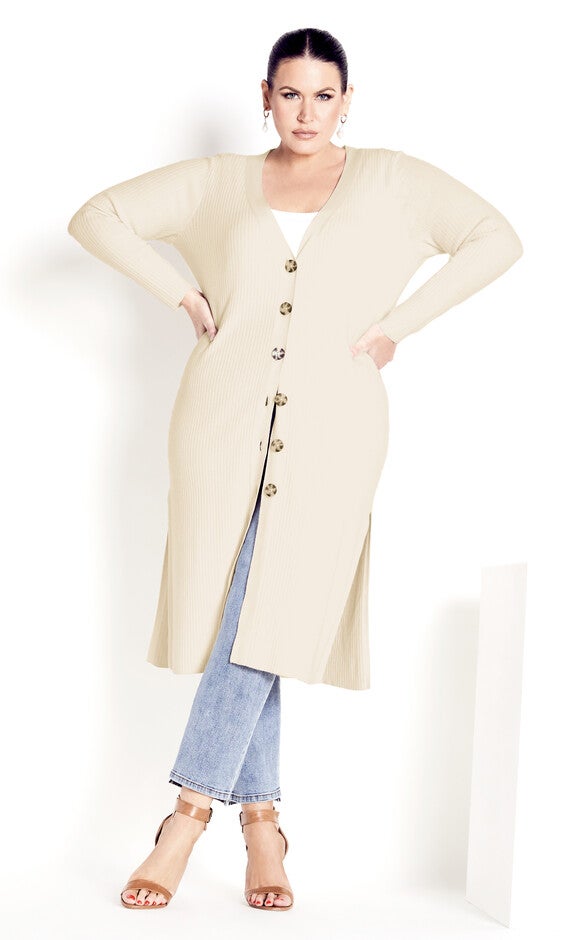 Button Knit Cardigan - cream, , alternate image number null