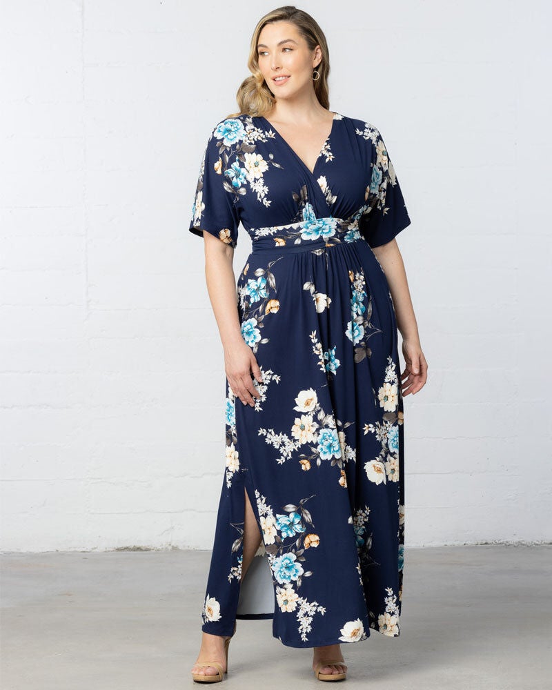 Vienna Maxi Dress, Navy Floral Print, alternate image number 2