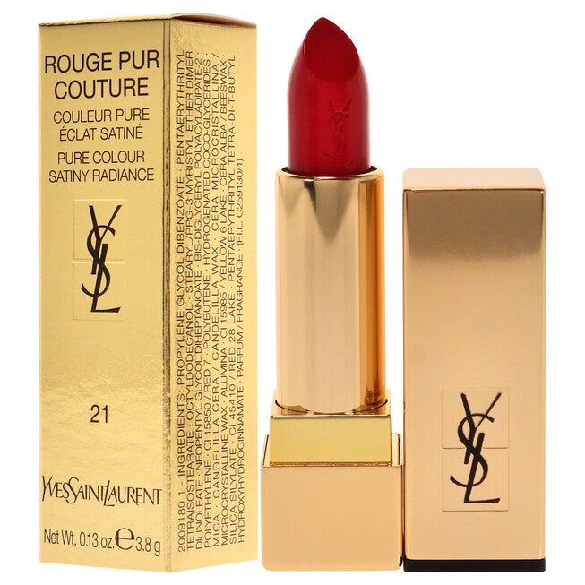 Rouge Pur Couture Satin Lipstick - 21 Rouge Paradoxe by Yves Saint Laurent for Women - 0.13 oz Lipstick, NA, alternate image number null