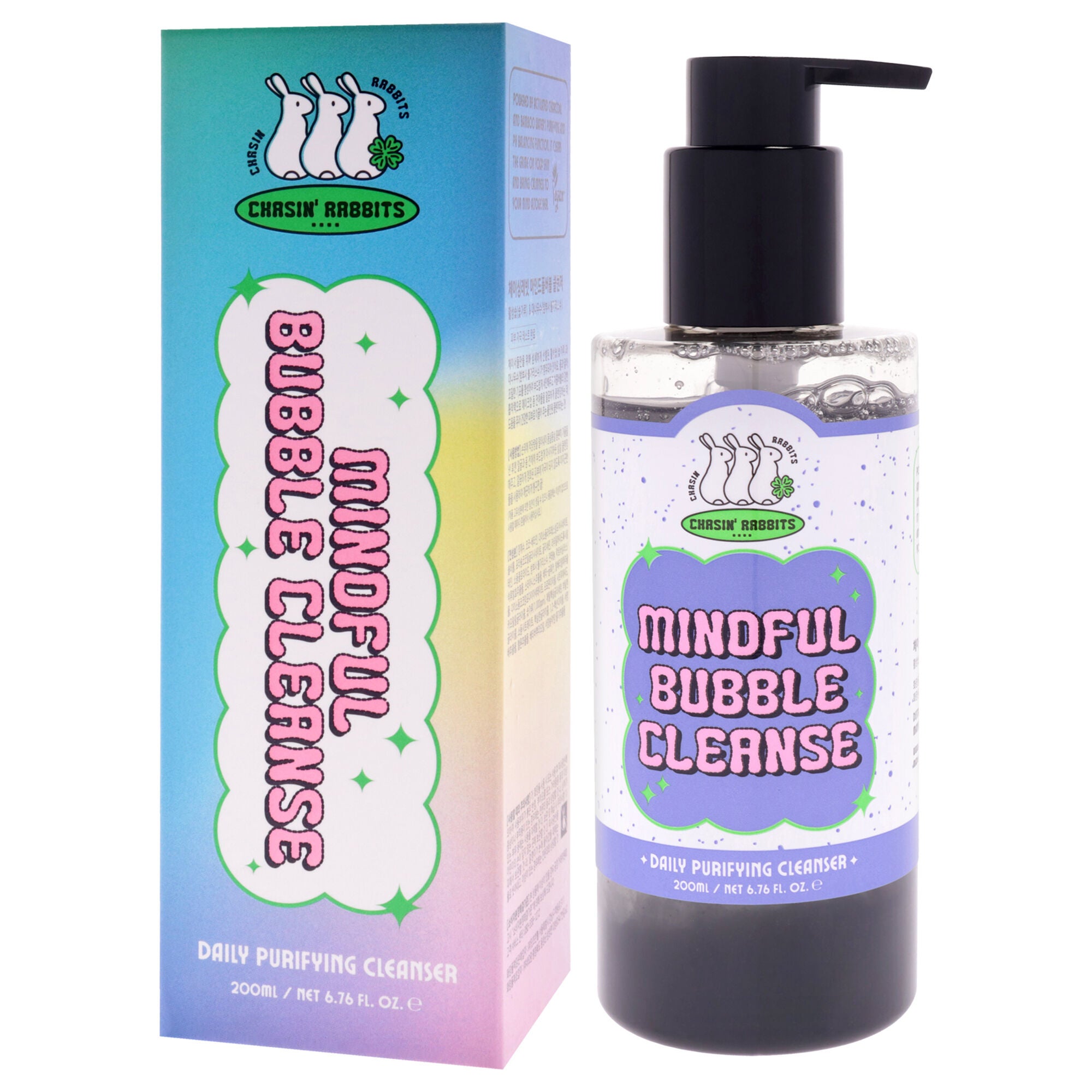 Mindful Bubble Cleanse by Chasin Rabbits for Unisex - 6.76 oz Cleanser, Black, alternate image number 3