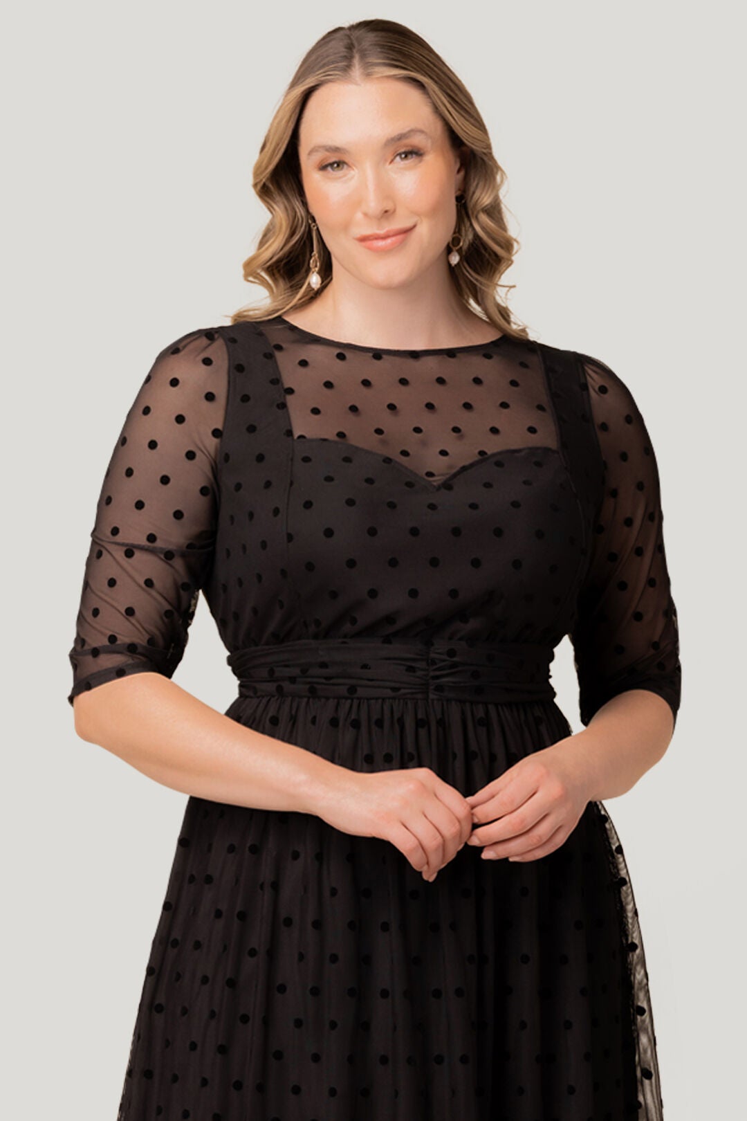 Vita Cocktail Dress, Noir Dot / Black, alternate image number 3
