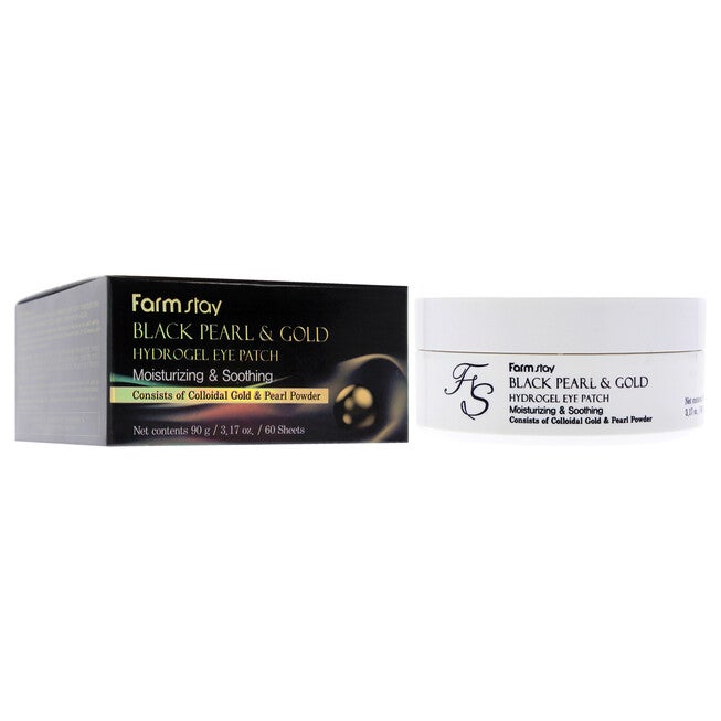Black Pearl and Gold Hydrogel Eye Patch by FarmStay for Women - 60 Pc Eye Patch, See Description, alternate image number 2