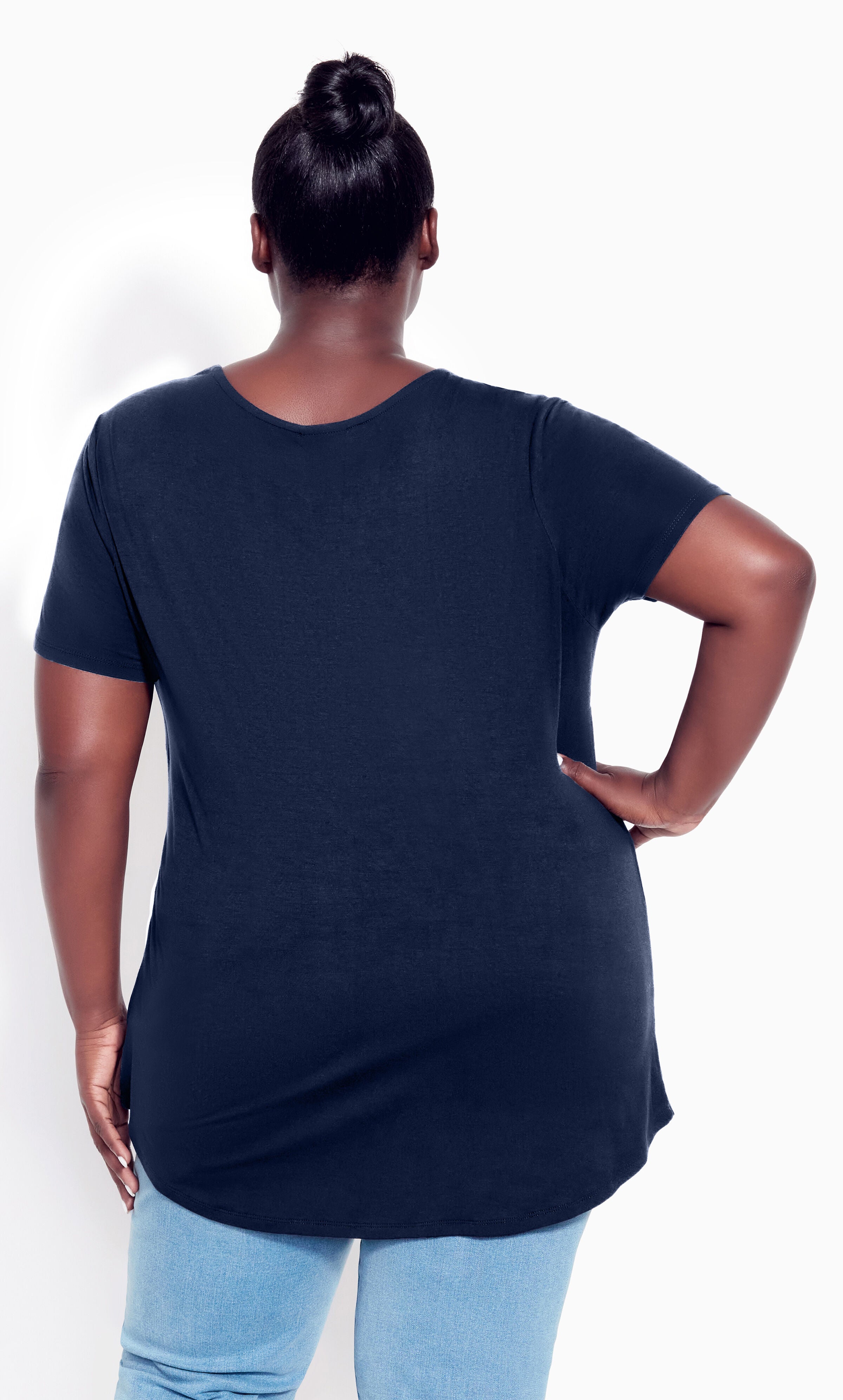 V Cut Out Top - navy, , alternate image number 2