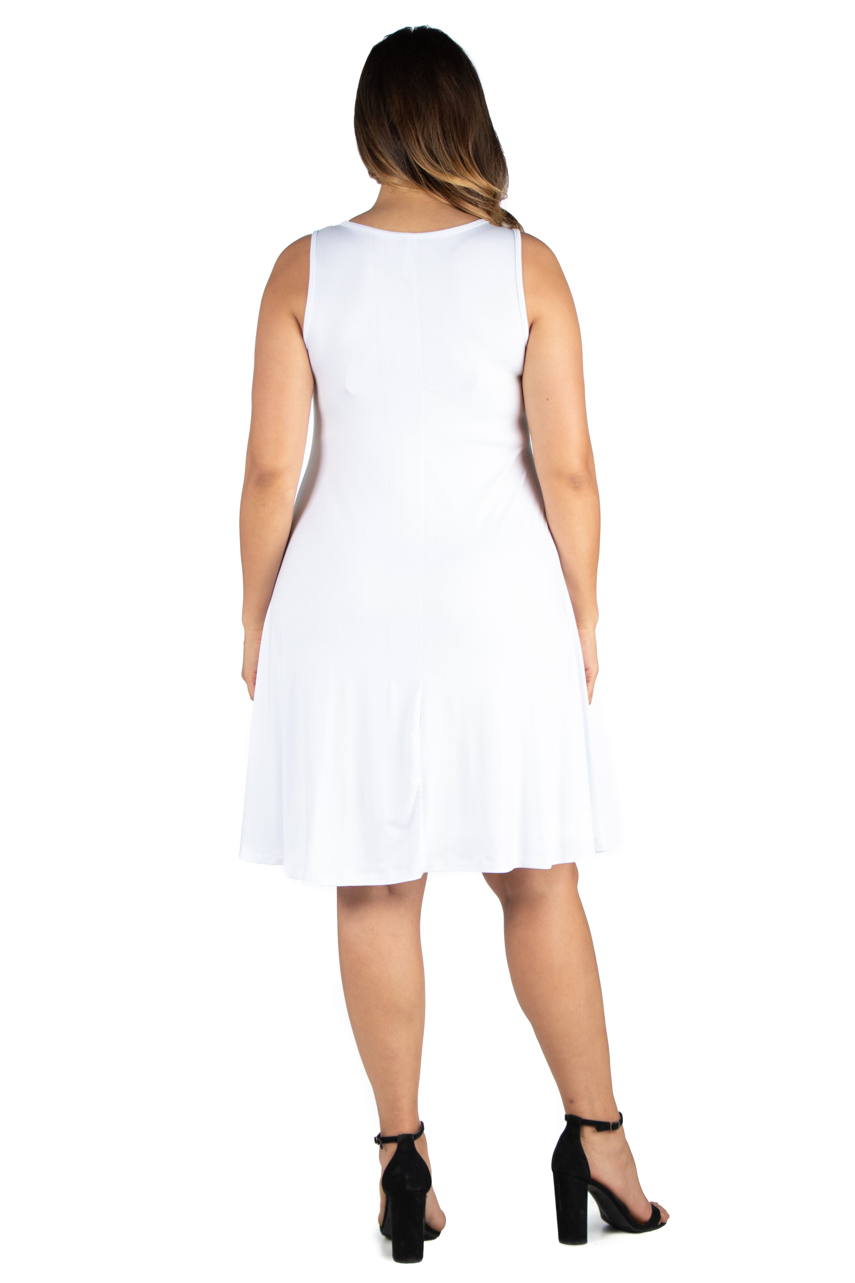 Fit and Flare Knee Length Plus Size Tank Dress | OneStopPlus