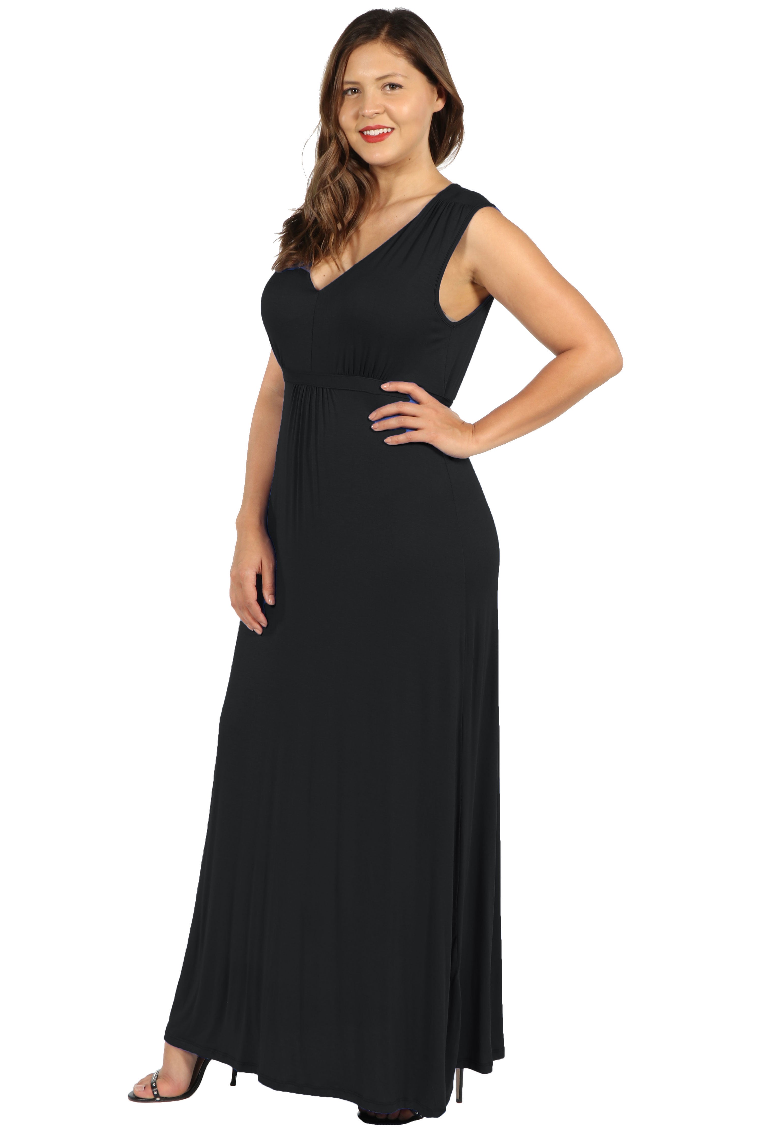 Sleeveless Empire Waist Plus Size Maxi Dress, , alternate image number 2