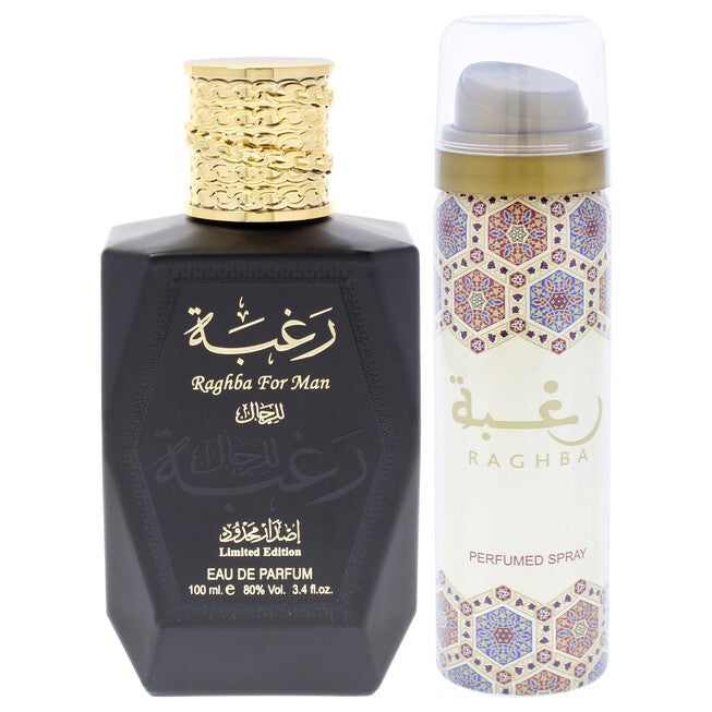 Raghba by Lattafa for Men - 2 Pc Gift Set 3.4oz EDP Spray, 1.7oz Perfumed Spray, See Description, alternate image number 4