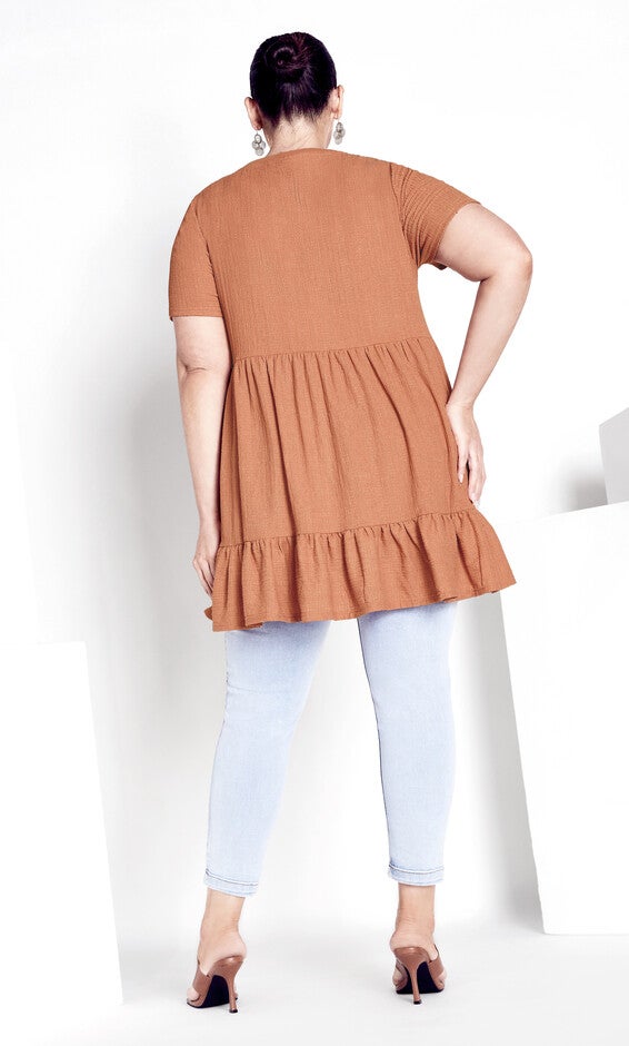 Soraya Texture Tunic - nutmeg, , alternate image number 4