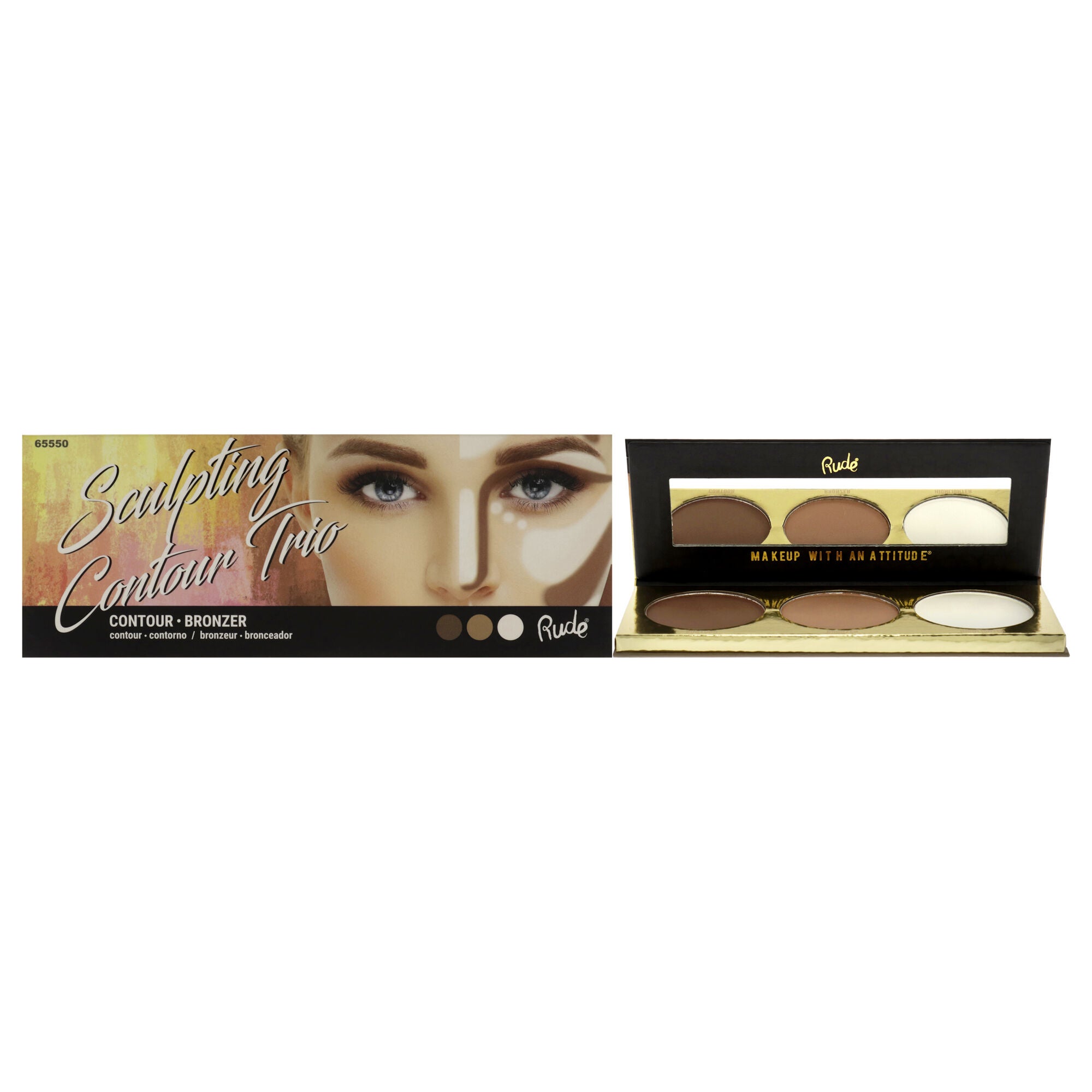 Sculpting Contour Trio by Rude Cosmetics for Women - 0.54 oz Makeup, See Description, hi-res image number 0