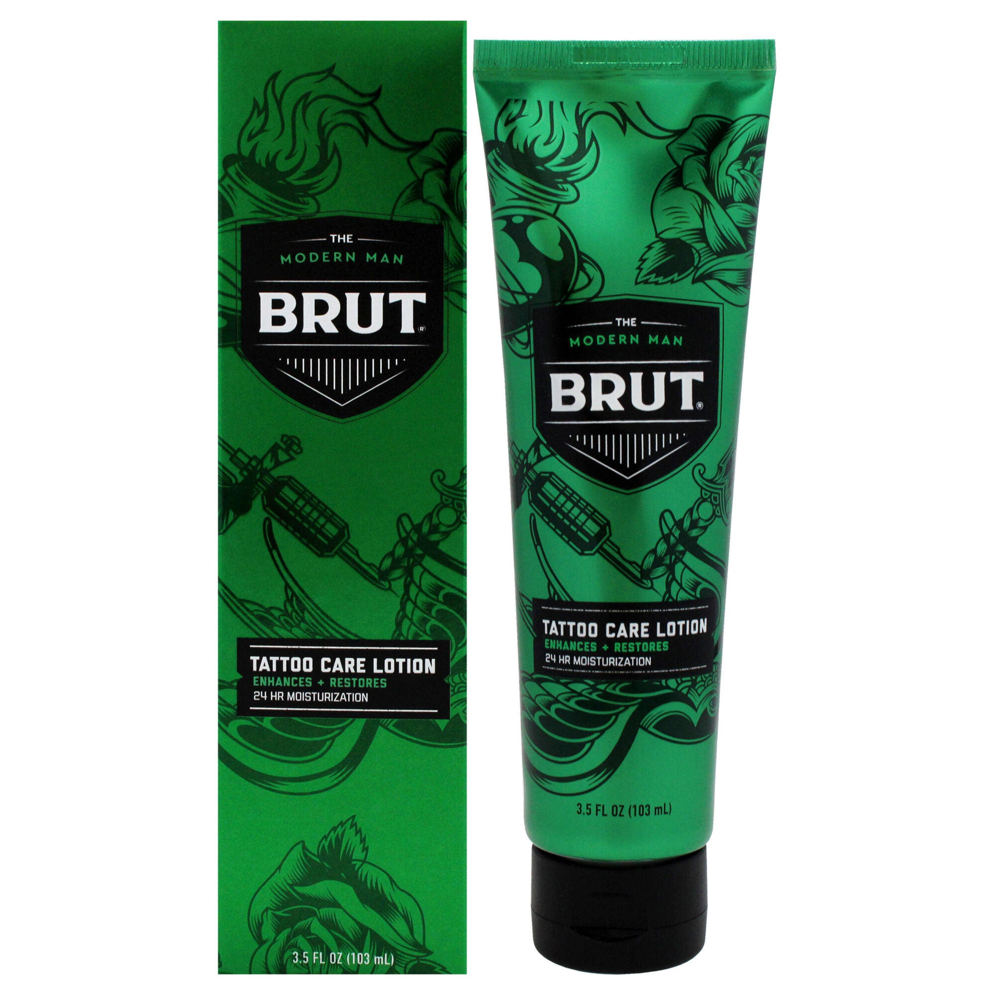 Tattoo Care Lotion 24 Hr Moisturization by Brut for Men - 3.5 oz Lotion, See Description, hi-res image number 0