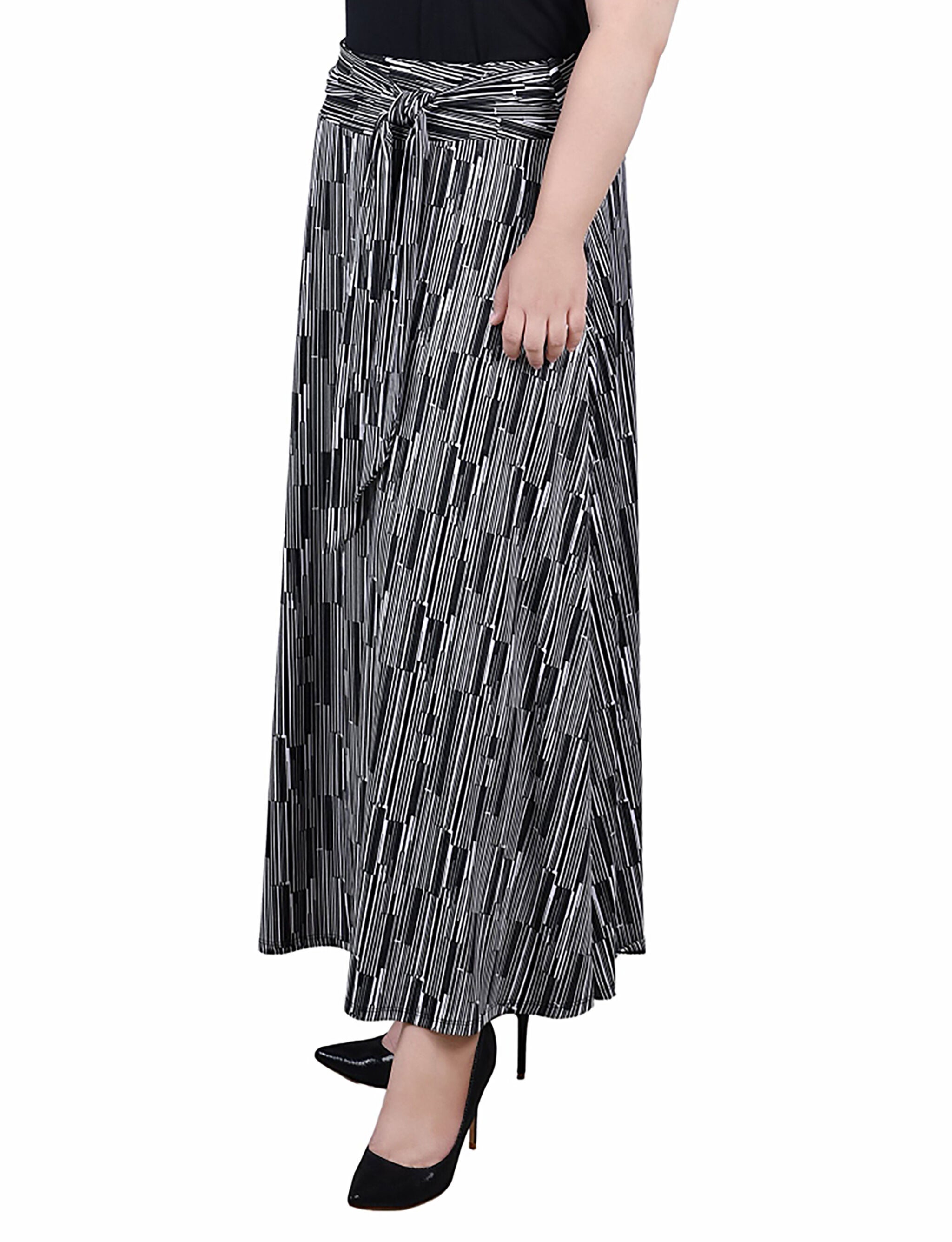 Maxi Skirt With Sash Waist Tie, Dk Wooden, alternate image number 1