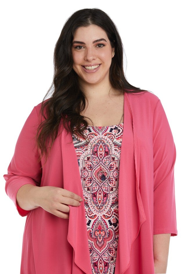 Puff Print Jacket Dress - Plus, , alternate image number null