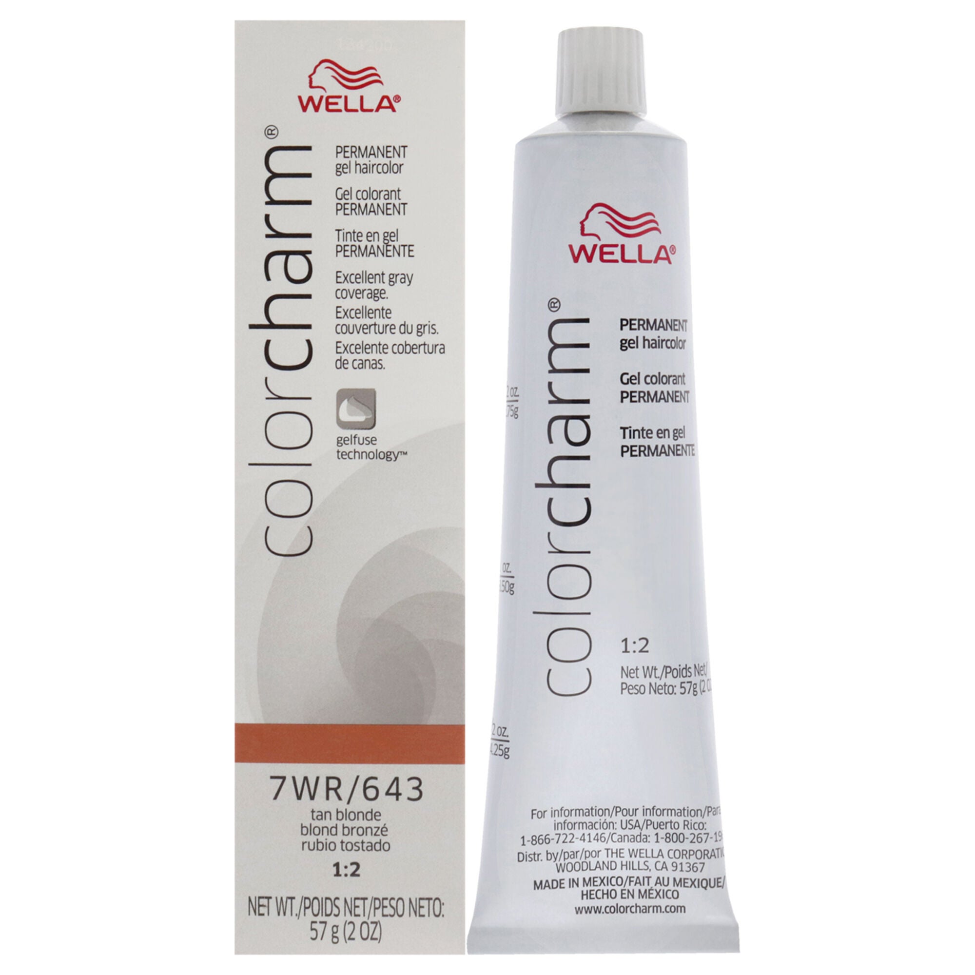 Color Charm Permanent Hair Color Gel - 7WR 643 Tan Blonde by Wella for Unisex - 2 oz Hair Color, See Description, hi-res image number 0