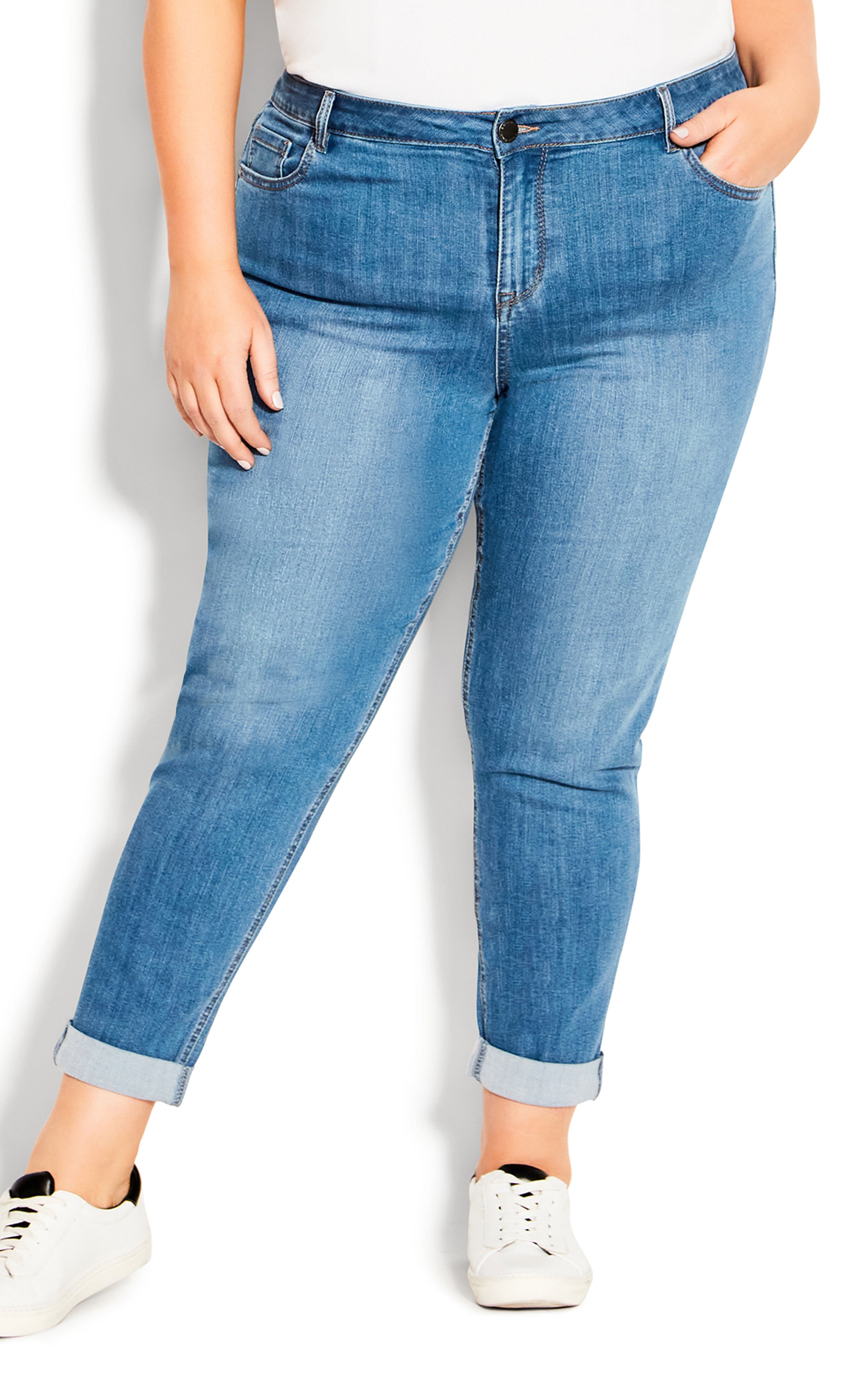 Girlfriend Stretch Jean Light Wash - petite, , alternate image number 1