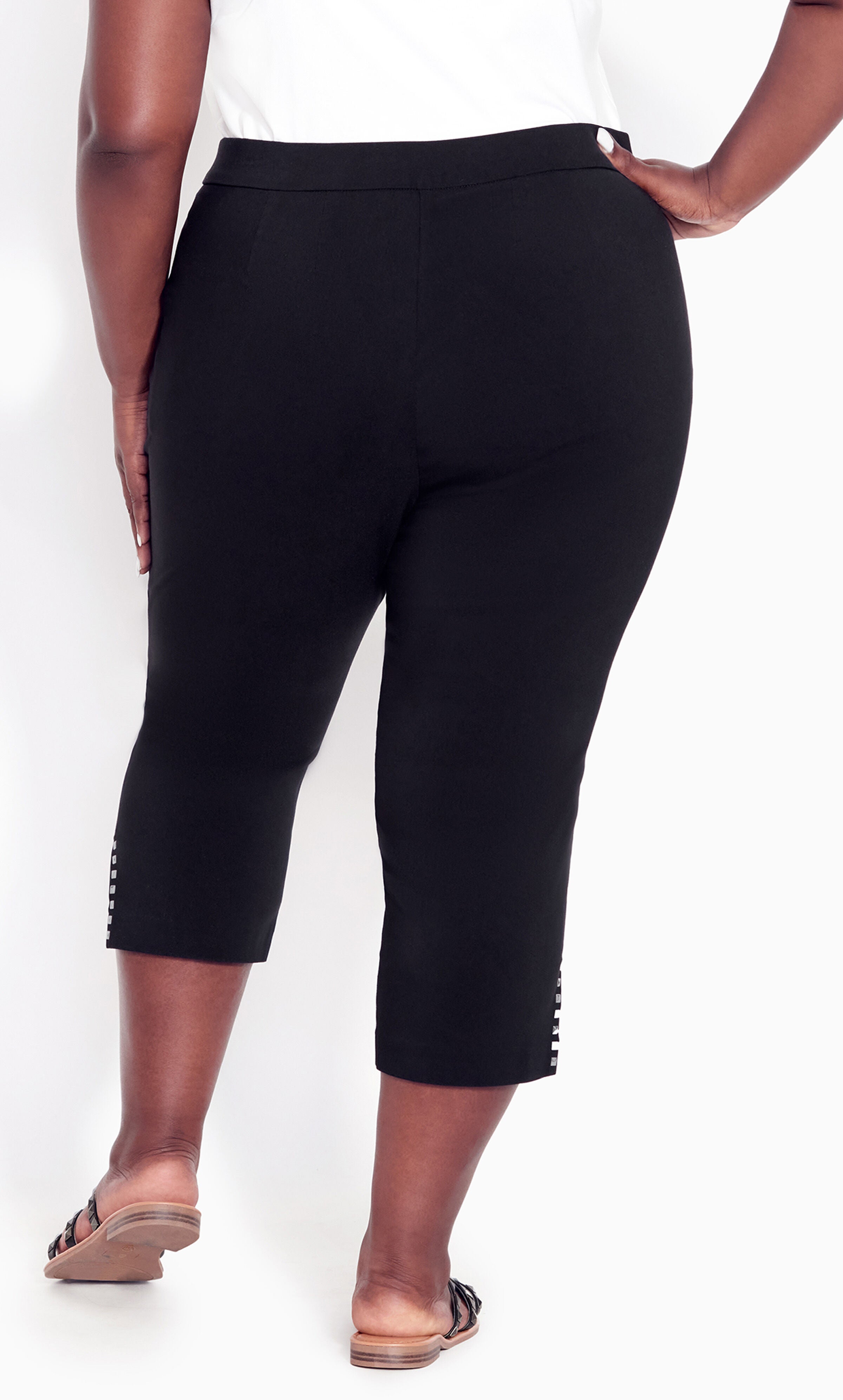 Super Stretch Split Hem Capri - black, , alternate image number 3
