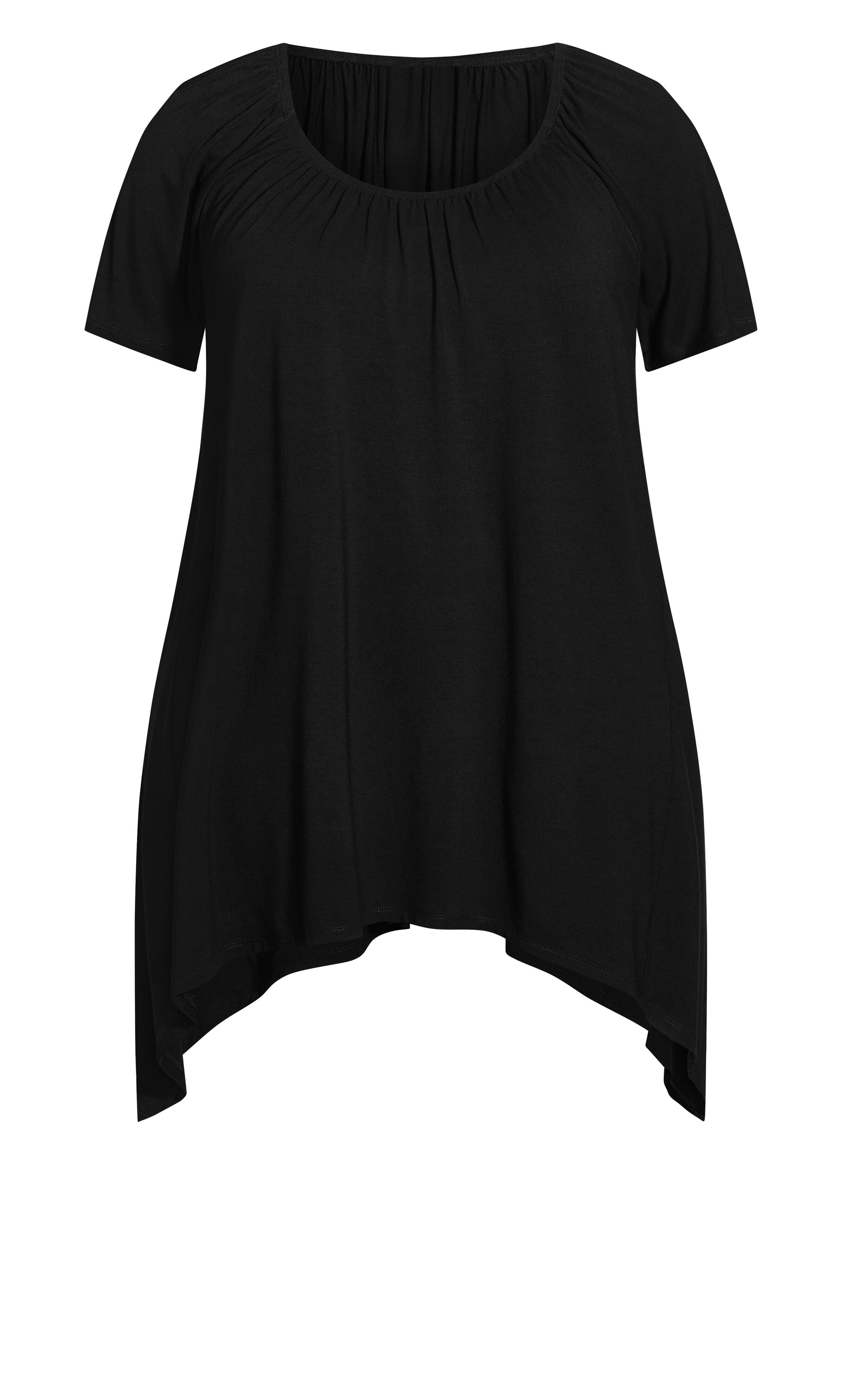 Hanky Hem Plain Tunic - black, , alternate image number 4