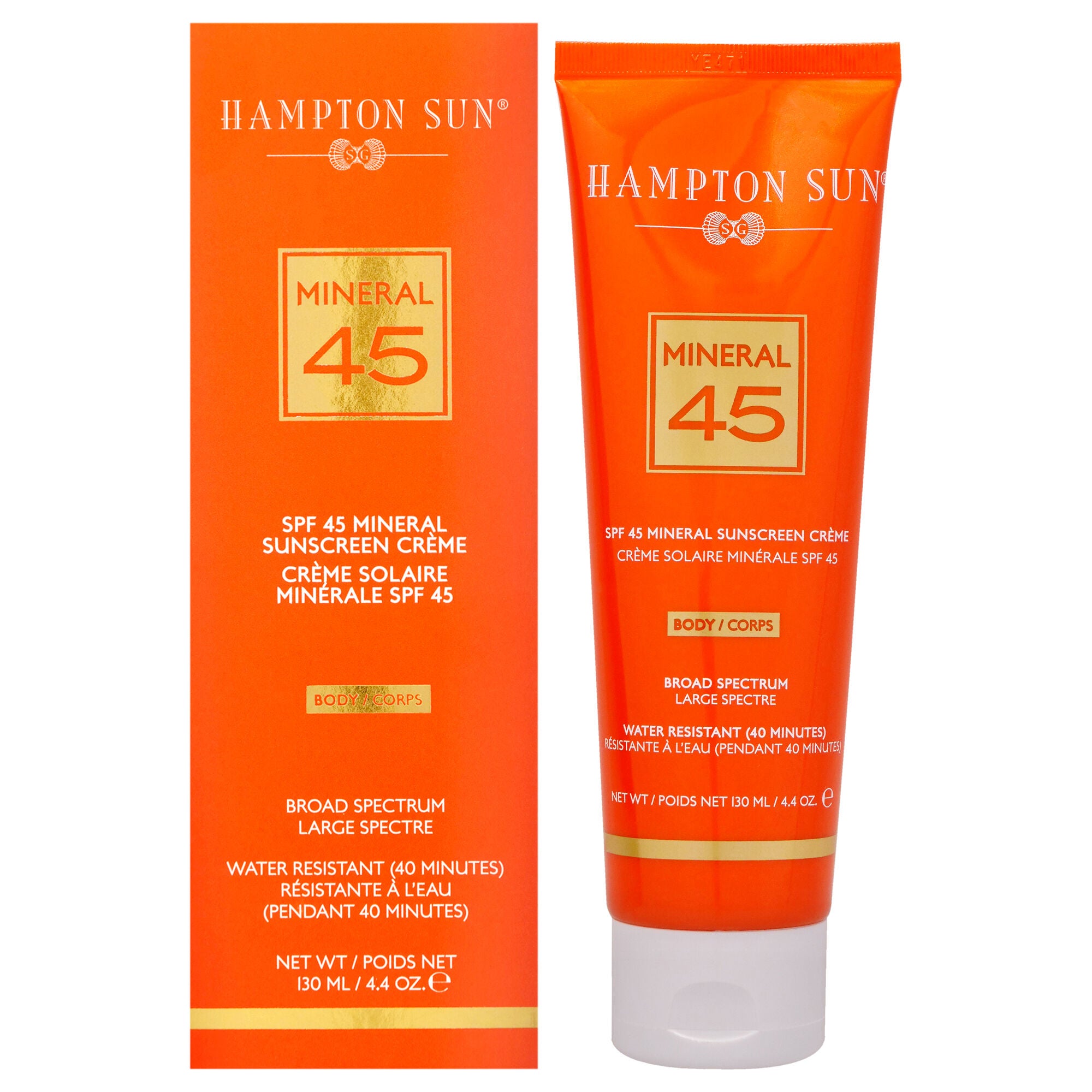 Mineral Sunscreen Creme for Body SPF 45 by Hampton Sun for Unisex - 4.4 oz Sunscreen, See Description, hi-res image number 0