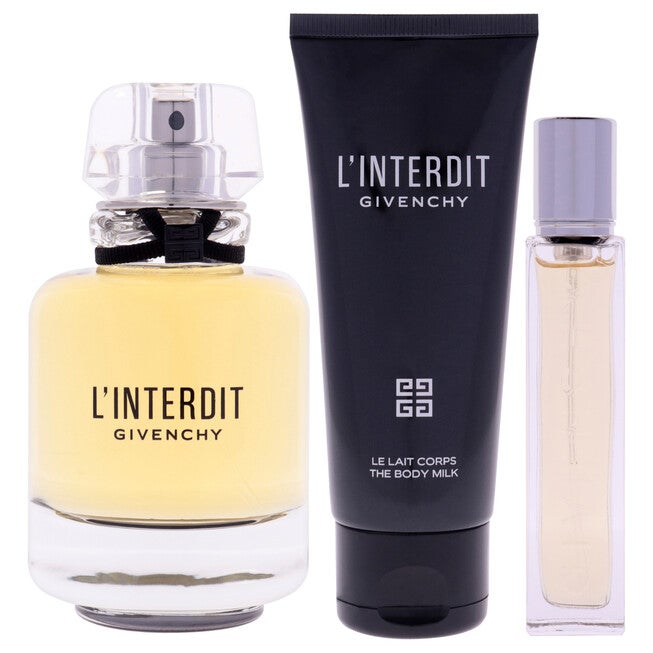 LInterdit by Givenchy for Women - 3 Pc Gift Set 2.7oz EDP Spray, 0.42oz EDP Spray (Mini), 2.5oz Body Milk, Clear, alternate image number 1