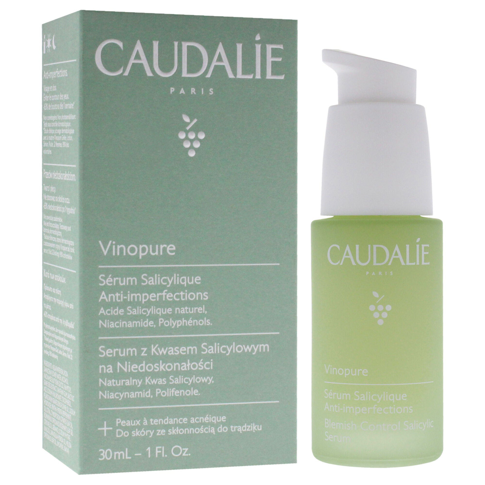 Vinopure Natural Salicylic Acid Pore Minimizing Serum by Caudalie for Unisex - 1 oz Serum, See Description, alternate image number 2