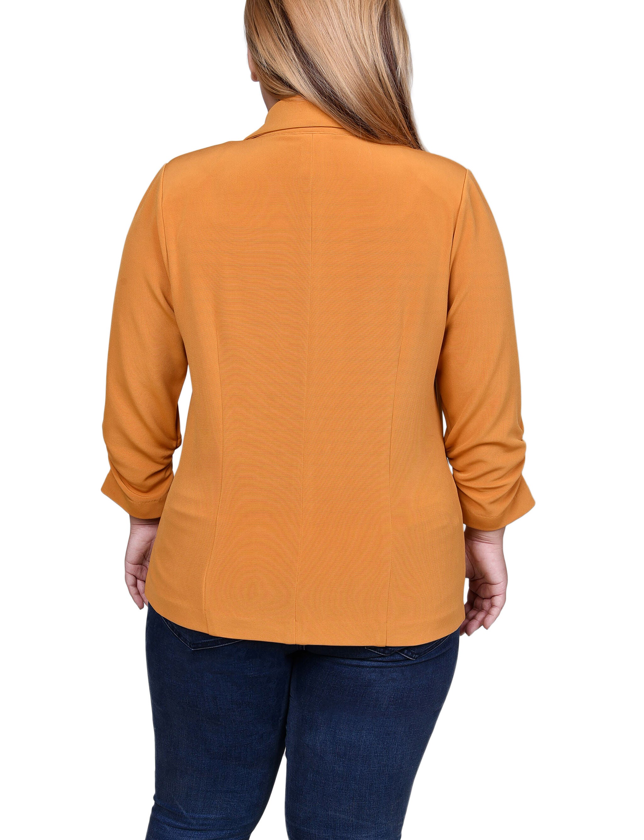 3/4 Sleeve Knit Ottoman Jacket, Inca Gold, alternate image number 1