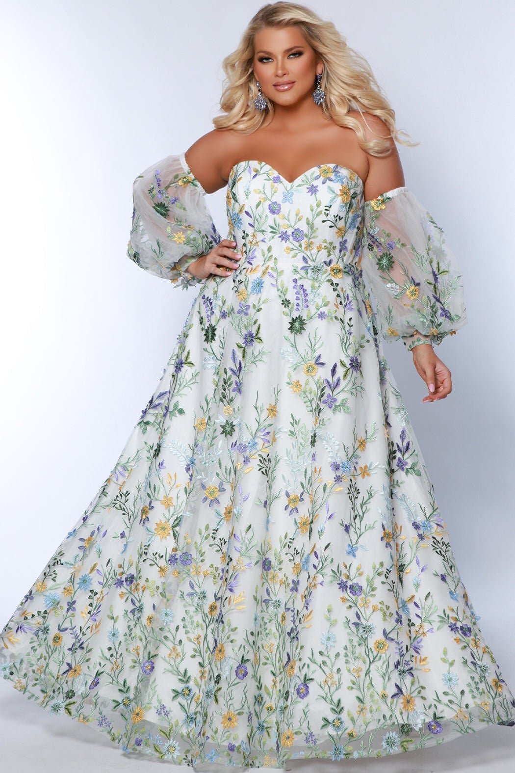 WATCH ME BLOOM FLORAL FORMAL DRESS, Ivory Floral / White, hi-res image number 0